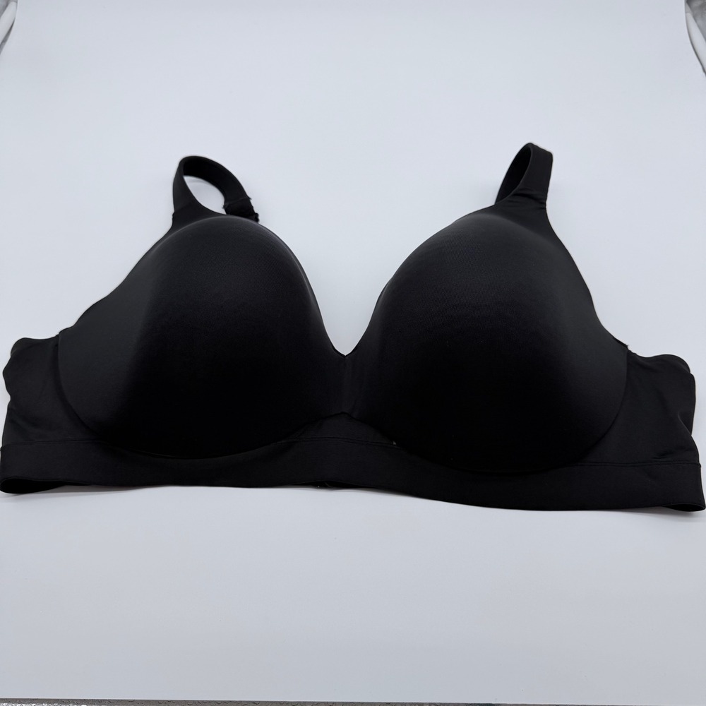 Cacique Black No-Wire Full Coverage Comfort Bra 46D Adjustable Straps